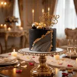 black & gold cake new