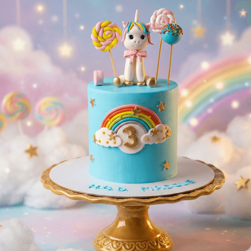 blue unicorn cake new