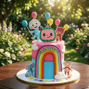 cocomelon pink and blue cake new