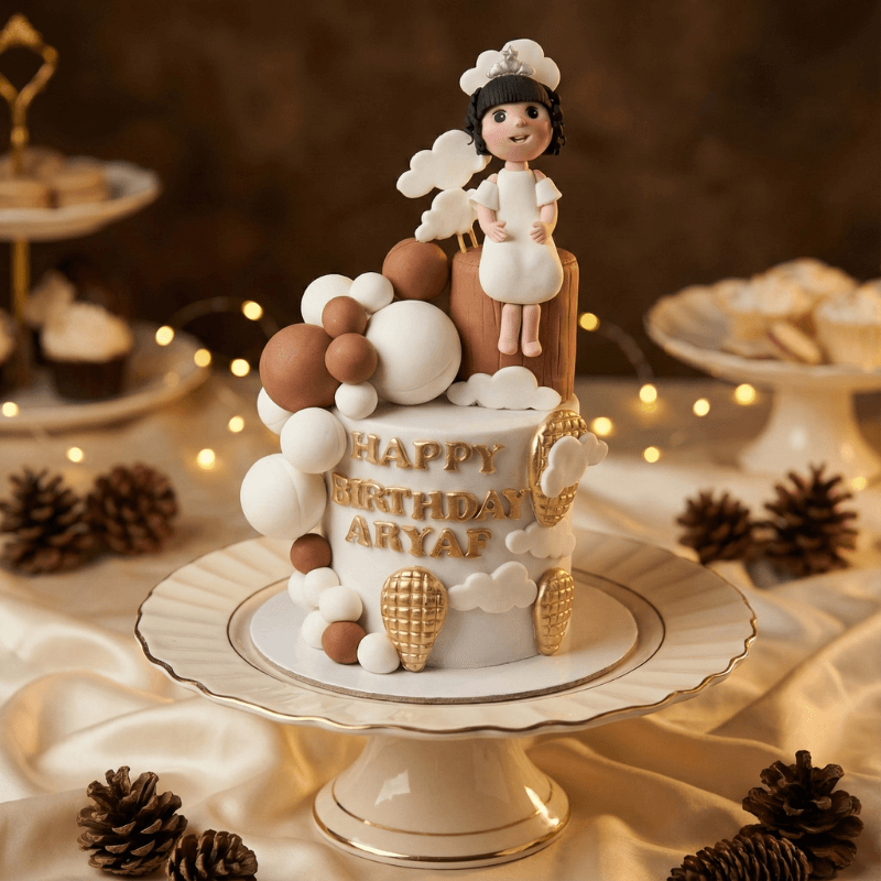 girl fondant cake new