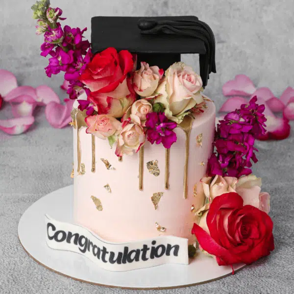 graduation flower cake