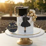 graduation golden cake new