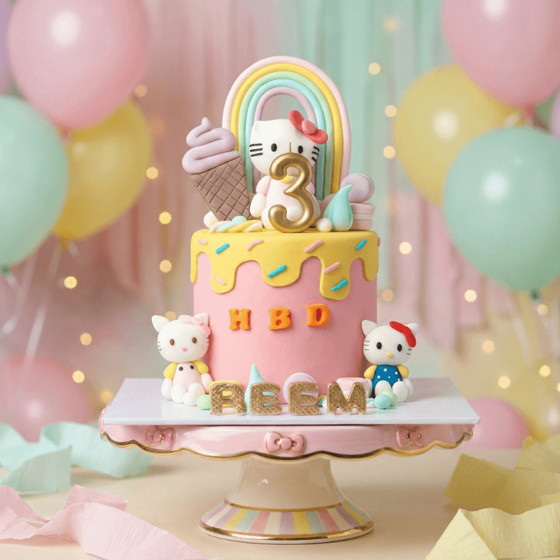 hello kitty fondant cake new