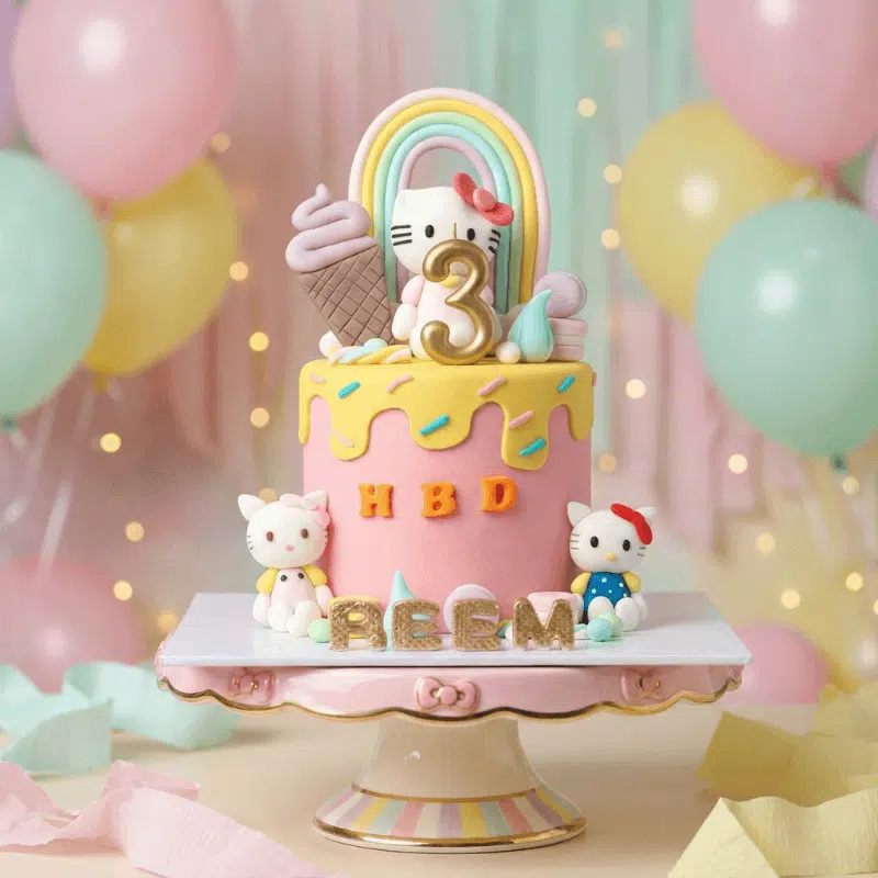 hello kitty fondant cake new