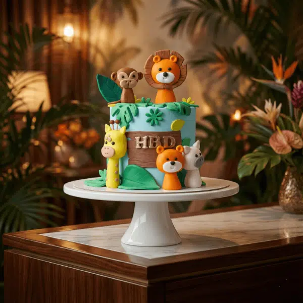 jungle animal cake new