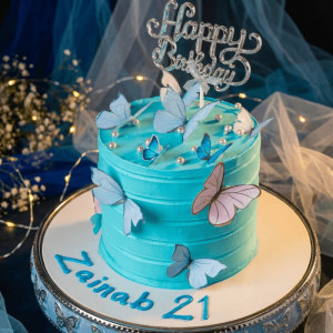 light blue butterfly cake new