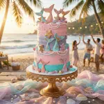 mermaid pink and purple cake new