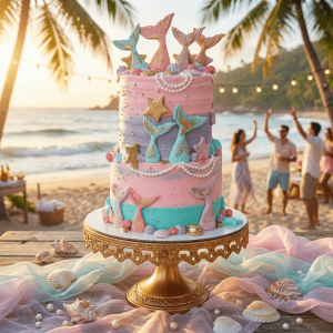 mermaid pink and purple cake new