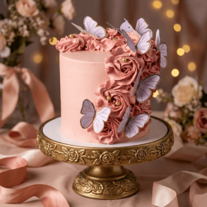 peach butterfly cake new
