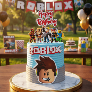 roblox silver and blue cake new