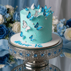 sky blue butterfly cake new