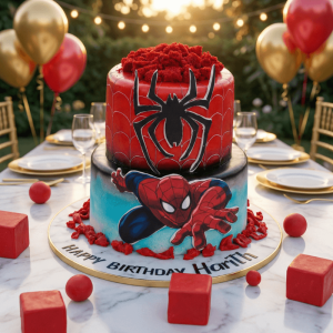 spiderman layer red blue cake new