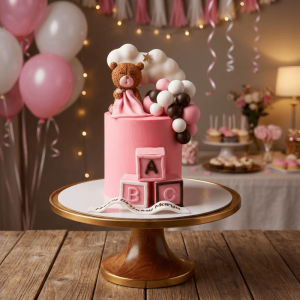 teddy girl fondant cake new