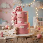 teddy pink layer cake new