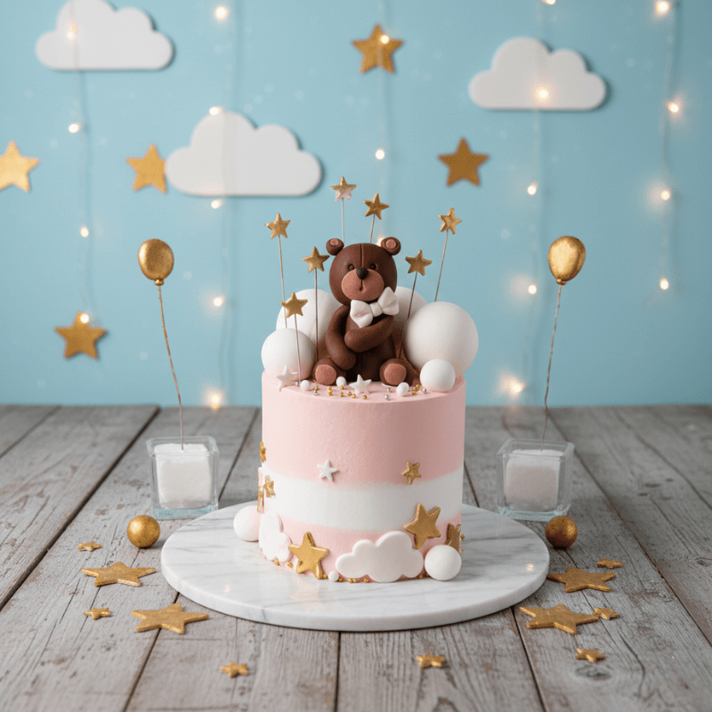 teddy white and pink cake new teddy white and pink cake new