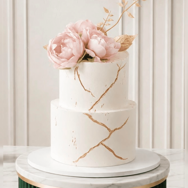 layered cake white and gold White & Gold Layer - Image 1