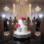 pink and white wedding layer cake new