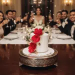 red and white wedding cake new