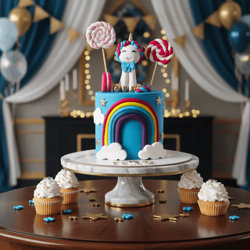 unicorn blue fondant cake new