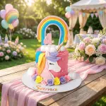 unicorn fondant rainbow cake new
