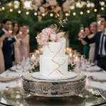 white and gold layer cake new