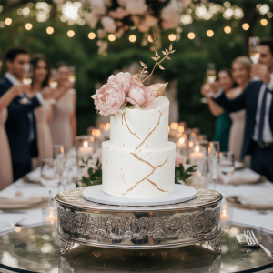 white and gold layer cake new