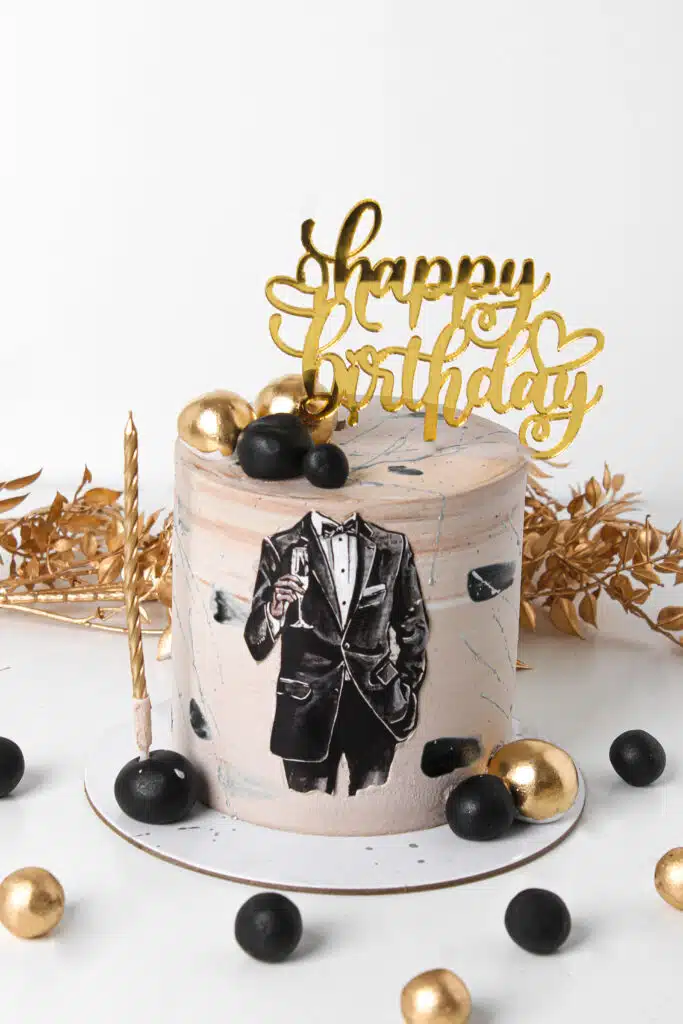 stylish man cake