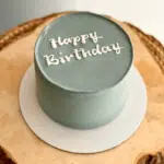 grey modest birthday cake