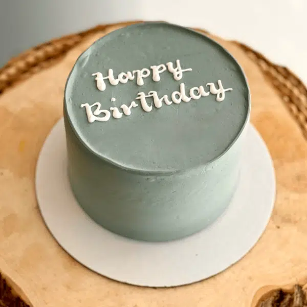 grey modest birthday cake