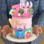 pink stitch cake