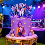 purple Kpop stars cake