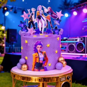 purple Kpop stars cake
