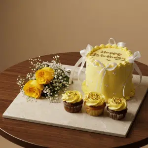 yellow vintage cake cupcake new
