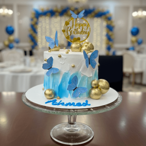 Golden Balls butterfly cake