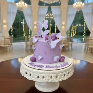 birthday purple butterfly cake