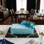 blue special flower cake