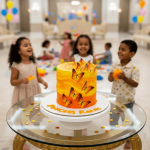 butterfly theme yellow cake