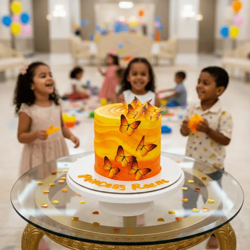 butterfly theme yellow cake butterfly theme yellow cake