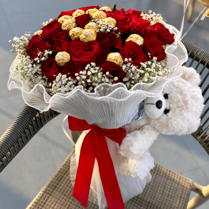 luxury romantic chocolate roses bouquet