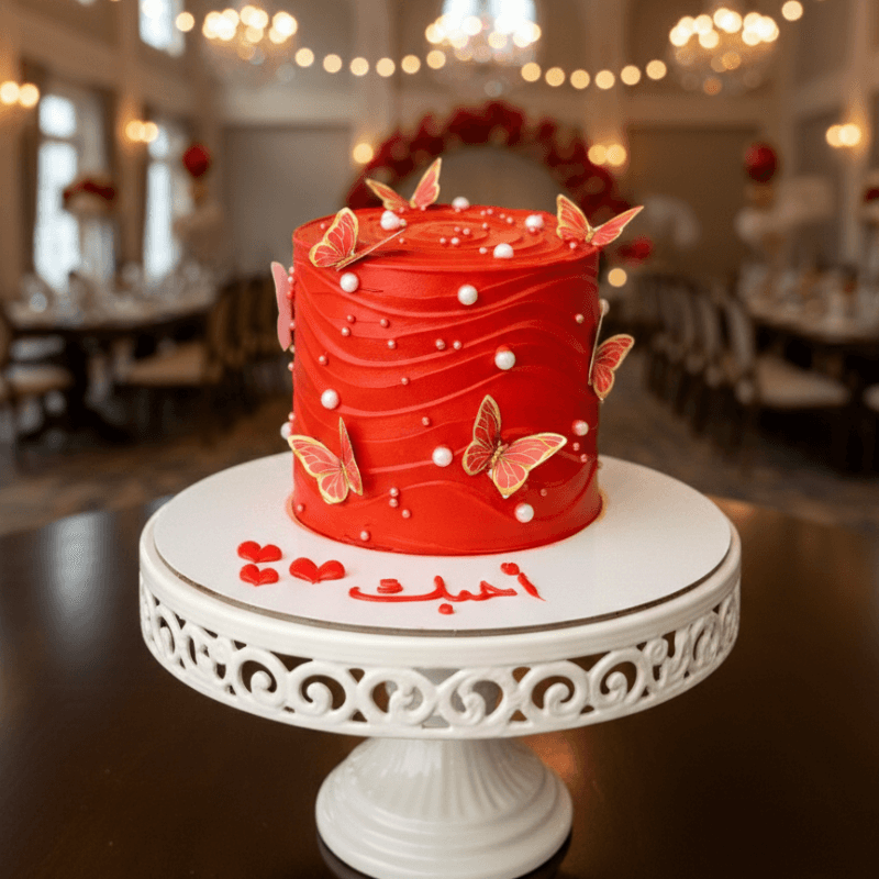 red butterfly cake