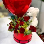 teddy balloon love expression bouquet