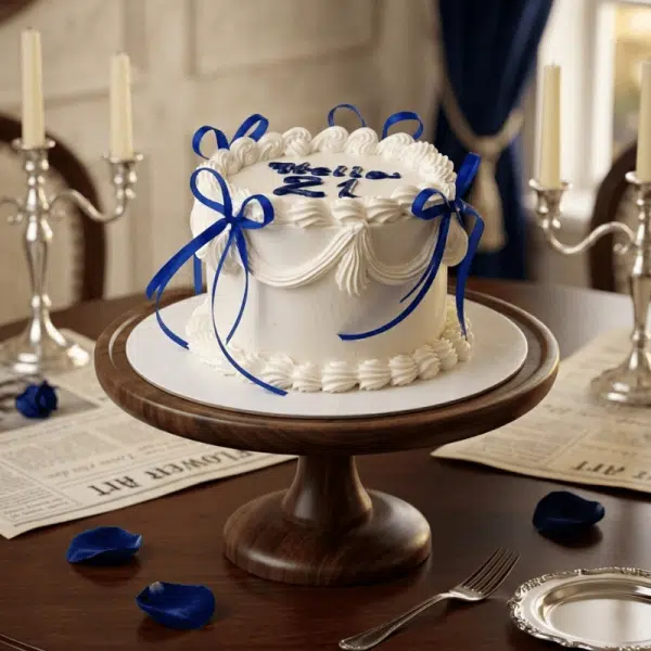 white vintage cake