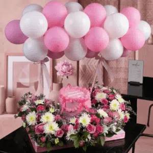 Pinky blossom and cake combo