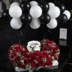 Red flower white cake premium combo