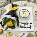 black orchid cake flower combo