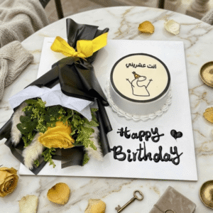 black orchid cake flower combo