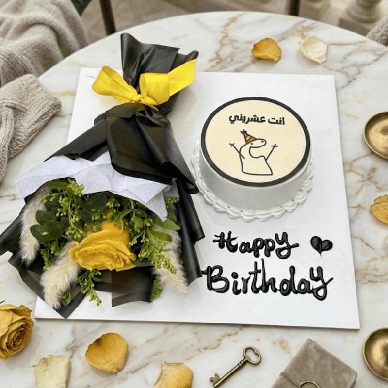 black orchid cake flower combo