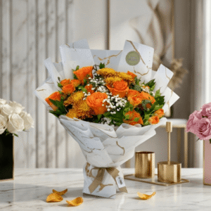 orange charm flower bouquet