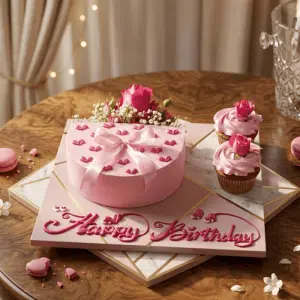 pink heart cake cupcake flower