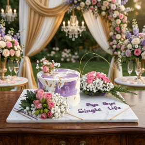 purple cake flower combo